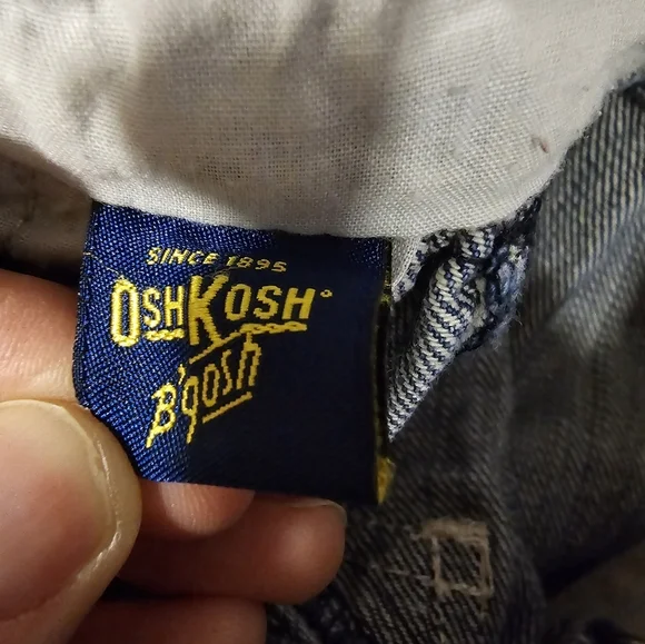 OshKosh B'Gosh Vintage Denim Vestbak Short Overalls Kids Size 12 months - Picture 7 of 10